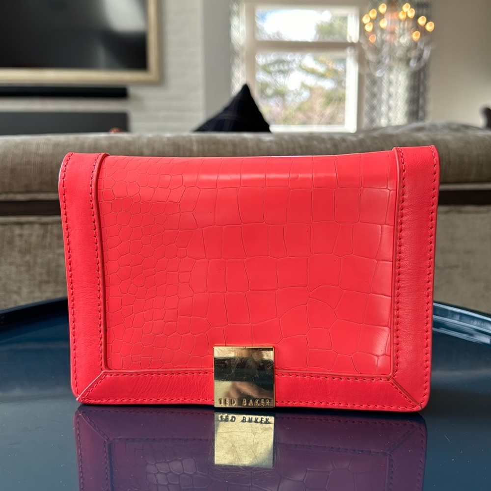 Ted Baker Neon Coral crossbody/clutch